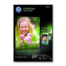 HP Everyday Glossy Photo Paper Paper-100 sht/10 x 15 cm plus tab